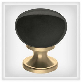 Liberty Hardware 1-1/8" Casual Ceramic Knob Champagne Bronze and Black