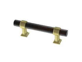 Liberty Hardware 3" Bayview Brass with Vintage Black Wood Bar Pull