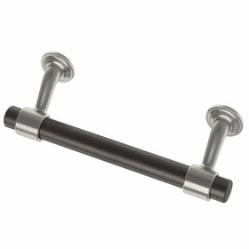 Liberty Hardware 3-3/4" Floating Dual Pull Satin Nickel and Cocoa Bronze