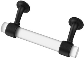 Liberty Hardware 3" Bar Pull Flat Black with Frosted Glass