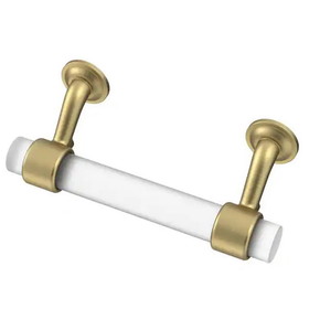 Liberty 3" Floating Glass Pull Frosted and Brushed Brass