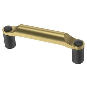 Liberty Hardware 3" Riveted Pull Brushed Brass and Soft Iron