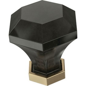 Liberty Hardware 1-3/8" Modern Prism Acrylic Knob Smoke with Champagne Bronze