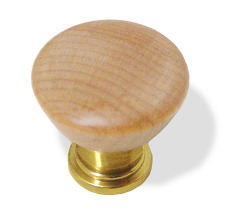 Liberty Hardware 1-1/4" Maple Wood Knob with Brass Base