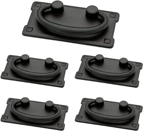 Liberty Hardware (5-Pack) 3" Horizontal Bail Pull Flat Black