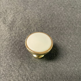 D. Lawless Hardware (12-Pack) 1-1/4" White Plastic Insert Knob Polished Brass