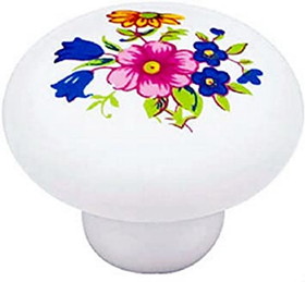 Liberty Hardware 1-1/4" Round Ceramic  Flower Knob