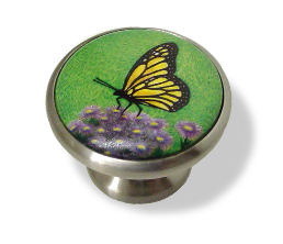 Liberty Hardware 1-11/16" Ceramic Butterfly Knob Satin Nickel Base