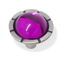 Liberty Hardware 1-1/4" Glass Lilly Knob Amethyst and Brushed Satin Pewter