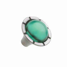 Liberty Hardware 1-1/4" Glass Lilly Knob Emerald and Brushed Satin Pewter