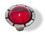 Liberty Hardware 1-1/4" Glass Lilly Knob Ruby Red and Brushed Satin Pewter