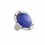 Liberty Hardware 1-1/4" Glass Lilly Knob Sapphire and Brushed Satin Pewter