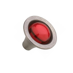 Liberty Hardware 1-1/4" Glass Knob Ruby and Brushed Satin Pewter