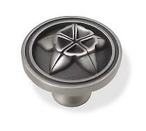 Liberty Hardware 1-1/2" Pansy with Leaves Knob Brushed Satin Pewter
