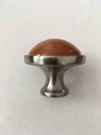 Liberty Hardware 1-3/8" Betsy Fields Knob Brushed Pewter with Caramel Ceramic Insert