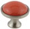 Liberty LQ-PBF454Y-RED-25 (25-Pack) 1-3/8" Betsy Fields Knob Satin Nickel with Red Earth Terra Cotta Ceramic Insert
