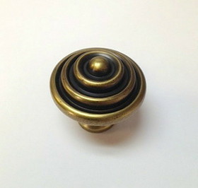 Liberty Hardware 1-1/2" Domed Ring Knob Tumbled Antique Brass