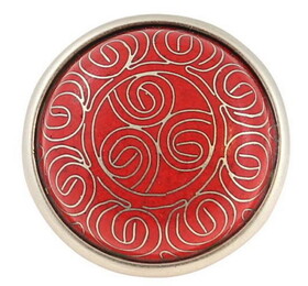 Liberty LQ-PBF560-RED-25 (25-Pack) 1-5/8" Tribal Pattern Cloisonne Knob Red with Satin Pewter