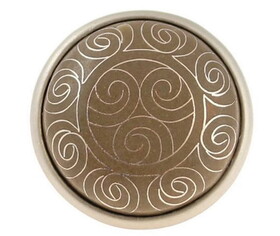 Liberty LQ-PBF560-TAU-25 (25-Pack) 1-5/8" Cloisonne Tribal Pattern Knob Taupe with Brushed Satin Pewter