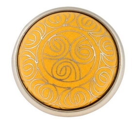 Liberty LQ-PBF560-Y-25 (25-Pack) 1-5/8" Tribal Pattern Cloisonne Knob Yellow with Satin Pewter