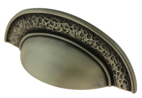 Liberty Hardware 3" Hammered Cup Pull Brushed Satin Pewter