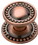 Liberty Hardware 1-1/4" Beaded Knob with Backplate Satin Red Antique Copper