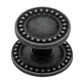 Liberty Hardware 1-1/4" Beaded Knob with Backplate Old World Pewter