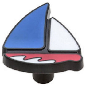 Liberty Hardware 1-3/4" Sailboat Metal Knob Red & Blue
