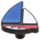 Liberty Hardware 1-3/4" Sailboat Metal Knob Red & Blue