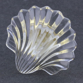 Liberty Hardware (BASE NEEDS GLUED) 1-7/8" Glass Seashell Knob Clear with Brass