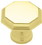 Liberty Hardware 1-5/16" Octagon Knob Polished Lacquer Solid Brass