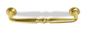 Liberty Hardware 4" Elegant Turned Pull Polished Solid Brass