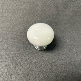 Liberty LQ-PN1765-CRW-A 1-3/8" White Ceramic Knob with Chrome Base