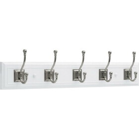 Liberty LQ-R46121Y-WSN-L 27" Architectural Hook Rail White and Satin Nickel