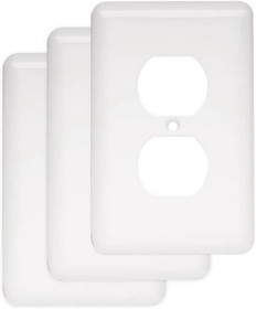 Liberty Hardware (3 Pack) Round Single Duplex White Metal Wall Plate