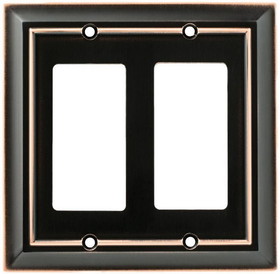 Brainerd Brainerd - Architectural 2-Gang Double Standard Wall Plate - Oil Rubbed Bronze - W10536-OB-UP