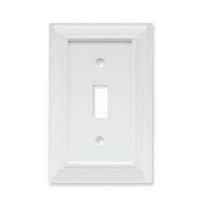 Liberty Hardware Wood Architectural Single Switch Wall Plate- White