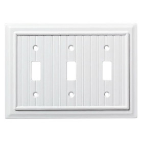 Brainerd Beadboard Triple Switch Pure White Wall Plate