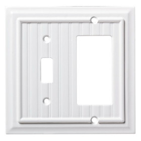 Brainerd Beadboard Single Switch and Decorator Wall Plate Pure White