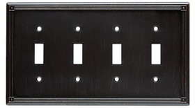 Brainerd Brainerd - Ruston Quad Switch Cover Plate - Venetian Bronze - W20196-VBR-CP