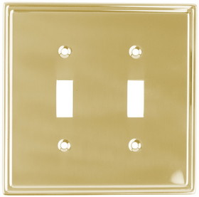 Liberty Hardware Double Switch Wall Plate In Polished Solid Brasss LQ-W202BMP-PL-U