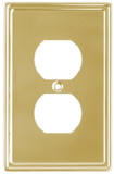 Liberty Hardware Plug In Outlet Wall Plate In Polished Solid Brass LQ-W205BMP-PL-U