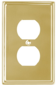 Liberty Hardware Plug In Outlet Wall Plate In Polished Solid Brass LQ-W205BMP-PL-U
