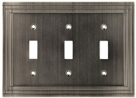 allen + roth Allen + Roth - 3 Toggle Switch Wall Plate - Heirloom Silver - W22986-904-U