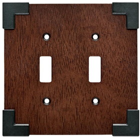 Brainerd Brainerd - Rowland - Double Switch Wall Plate - Charcoal Ebony and Soft Iron - W27029-CHS-U