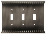 Brainerd Brainerd - Wadsworth - Heirloom Silver Triple Switch Wall Plate - W30339-904-U