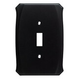 Brainerd LQ-W34472-FB-U Serene Single Switch Wall Plate Flat Black