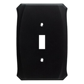 Brainerd LQ-W34472-FB-U Serene Single Switch Wall Plate Flat Black