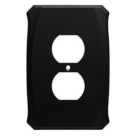 Brainerd LQ-W34473-FB-U Serene Single Duplex Wall Plate Flat Black