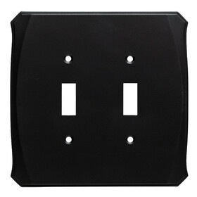 Brainerd LQ-W34475-FB-U Serene Double Switch Wall Plate Flat Black